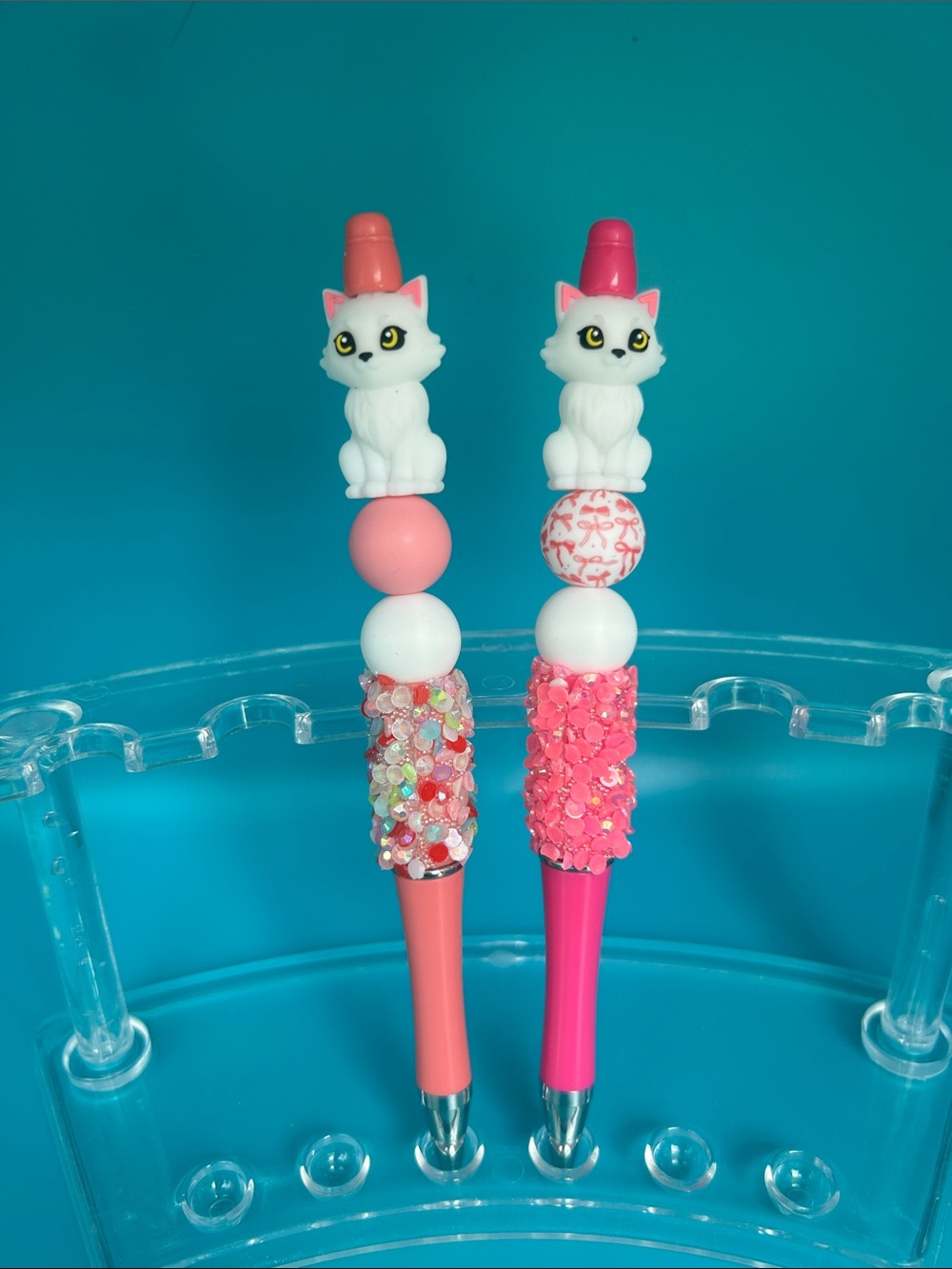 White Cat set of 2 pens